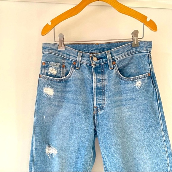 Levi’s Distressed 501 Denim Jeans - Picture 4 of 10